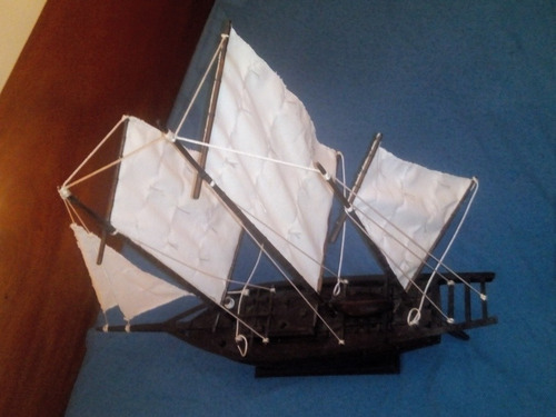 Réplica Barco Decorativo 60x35x50 Cm Restaurado