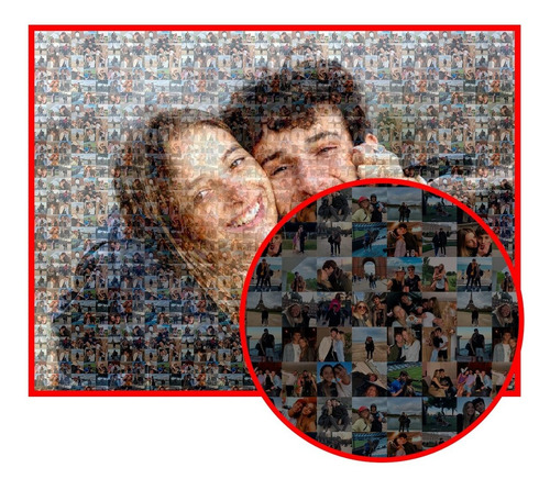 Cuadro Mosaico 30x40cm Foto Hecha De Fotos Chiquitas Regalo