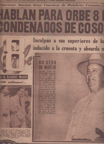 Diario Orbe 8 * Nº 42 Año 1956 - Balbin - Frondizi - Amadeo