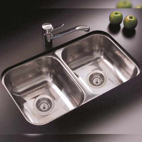 Pileta Cocina Doble Bacha Johnson Cc37 De 70 X 37 Acero 430