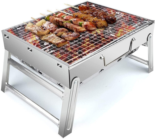 Parrilla Plegable Portatil Con Manija Asado Camping Pesca