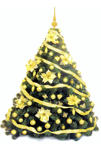 Árbol De Navidad Bariloche 1,80 + Kit 72 U Oro Blackfriday