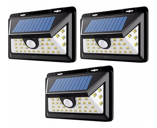 X3 Foco Solar 30 Led 6w Sensor Movimiento 800lm Ml5071