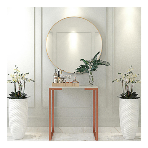 Imagen 3 de 4 de Arrimo Metal Hermes Beige Y Cobre Rodler