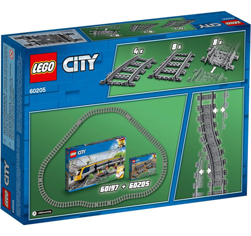 Lego City Pista 60205-20 Pieces Extension Set, Vía De Tren Y