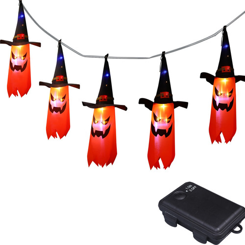 Halloween Colgante Brillante Sombrero De Bruja Fantasma Led