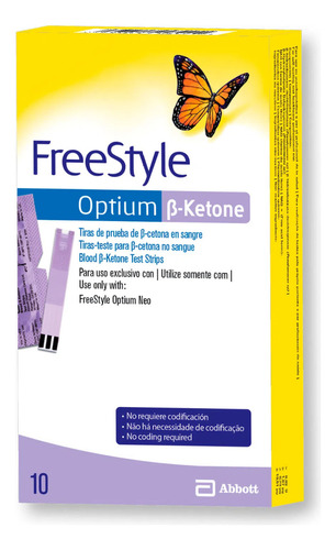 Tiras Freestyle Optium Para Cetonas Ketone Caja X10 Unidades