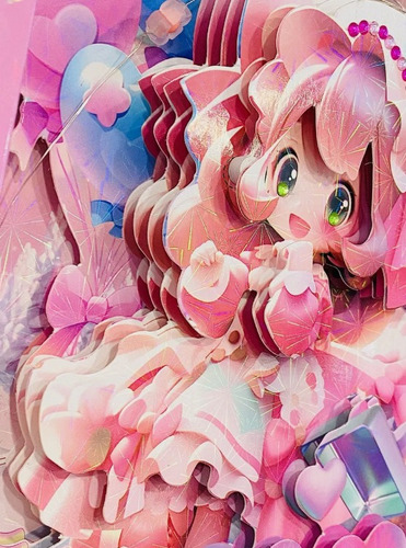 Cuadro Efecto 3d Para Armar Dibujo Anime Cod. 7781-a Violeta