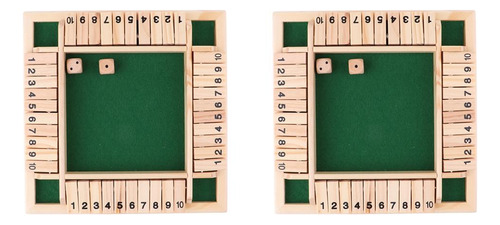2 X Jogo De Tabuleiro De Dados De Madeira Com 4 Lados E 10