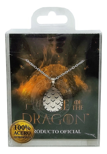 Collar Huevo De Dragón - Acero - Game Of Thrones - Hbo - Got