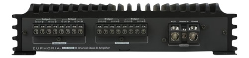 Amplificador de audio para automóvil Euphoria EA8.1200 EA Series clase D 8 canales 1200 watts color negro