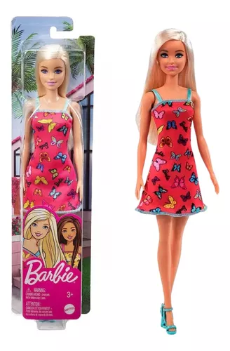 Boneca Barbie Fashion Loira Vestido Rosa Mattel Original