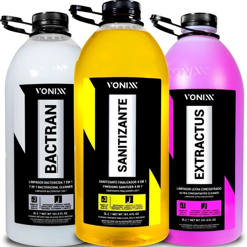Imagem 1 de 4 de Kit Sistema Vsc Bactran, Extractus E Sanitizante 3l Vonixx