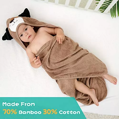 Touchat Toallas de bambú con capucha, ultra suaves e hipoalergénicas, con  capucha para bebés recién nacidos, grandes y absorbentes para bebés