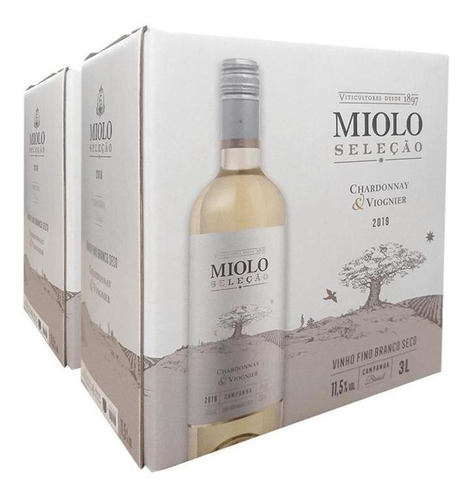 Kit Vinho Miolo Seleção Chardonnay/viognier Bag 3lt - 2 Un.