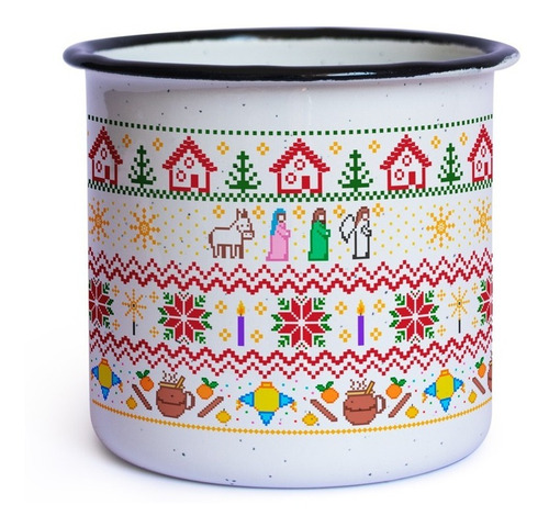 Taza Navidad Ponche Personalizada Peltre Pocillo