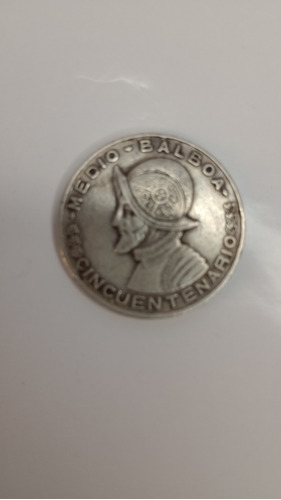 Moneda De Plata 900 Medio Décimo Dé Balboa 1953