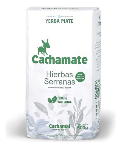 Yerba Mate Con Hierbas Serranas 500g. Cachamate. Agronewen