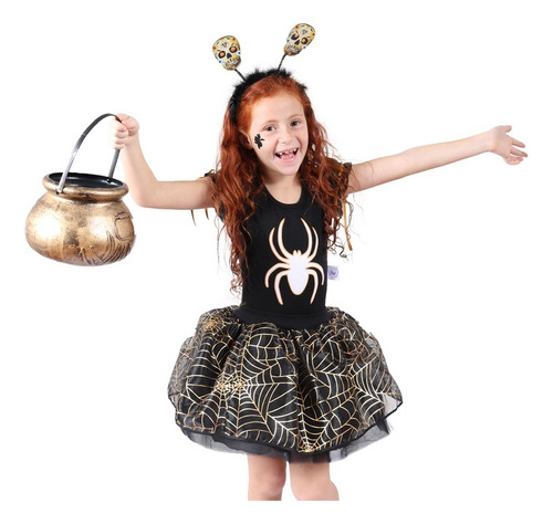 Fantasia De Aranha Dourado - Halloween - Quimera Kids