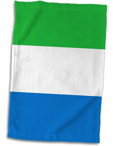 3d Rose Bandera De Sierra Leonegreen White Blue Horizon...