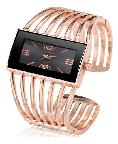 Reloj Mujer Senrud S2008 Cuarzo Pulso Dorado En Acero