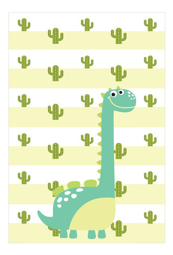 Placa Decorativa Mdf Infantil Dinossauro Baby Verde 30x40