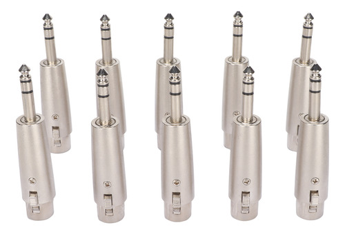 10 Adaptadores Hembra 1/4 Trs A Xlr De 3 Pines Y 6,5 Mm A Xl