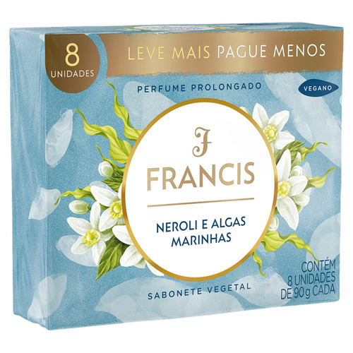 Sabão em barra Francis Vegetal Neroli e Algas Marinhas de 720 g