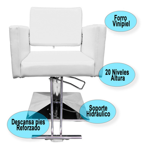 Imagen 7 de 9 de Silla Barbero Estetica Sillon Estilista Salon Giratorio Spa