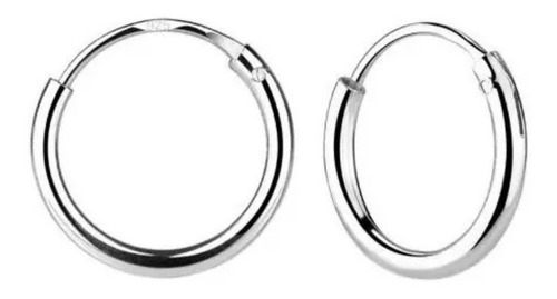 Imagem 1 de 3 de Brinco Feminino Ou Masculino Prata Maciça 925 Argola 11 Mm
