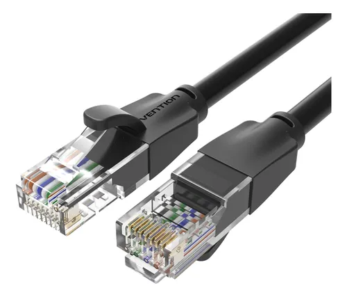 Cable Para Red Cat6 Rj45 Ethernet Utp Negro 5m Vention