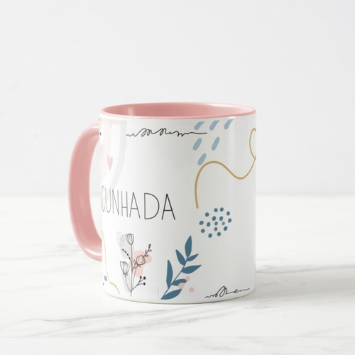 Caneca Feminina Família Presente Mulheres Mãe Dia Das Mães Cor Rosa-claro Cunhada