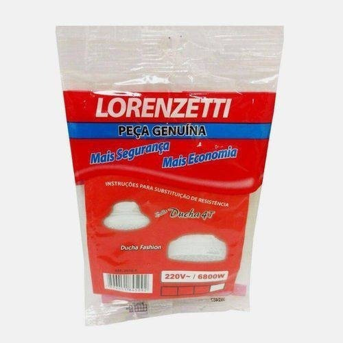 2 Resistência Bella Ducha 4t / Fashion 6800w 220v Lorenzetti Acabamento PVC Cor Branco