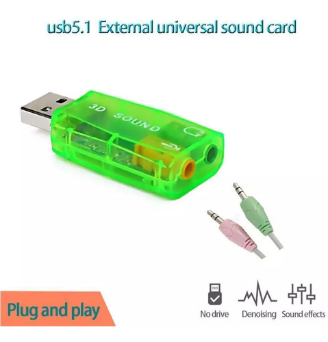 Imagen 8 de 10 de Adaptador De Tarjeta De Sonido Usb Externo Interfaz De Audio