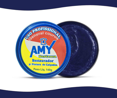 Graxa Para Sapato Azul Marinho Profissional Amy 140g
