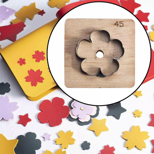 Molde For Cortar Cuero Con Flor, Manualidades, 45 Mm