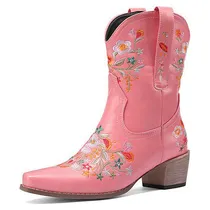 Comprar Botas Vaqueras Para Mujer, Vaqueras Con Bordado De Flores