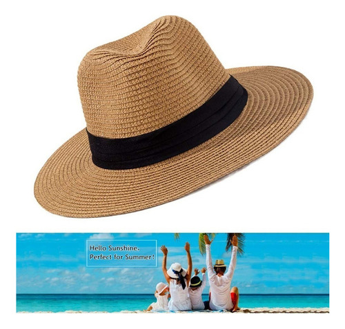 Sombrero De Panamá Plegable, Sombrero De Playa Ala Straw