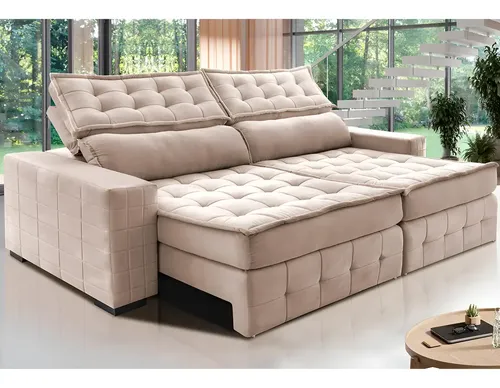 loungepug （TITO0607） Sofá Retrátil 2,75m Cama Inbox Big Puffer. Com Softgel d40 Cor
