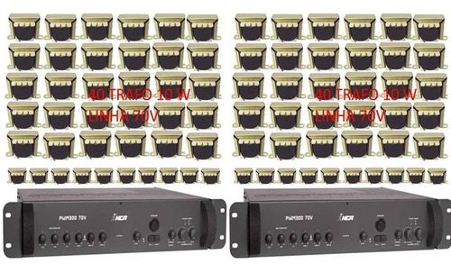 2 Amplificador Ambiente Ll Pwm300 70v 600w+80 Trafo Linha
