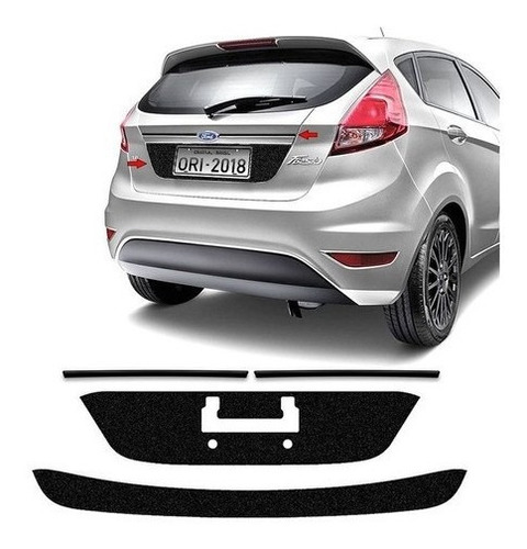 Kit Black New Fiesta 2015/18 Protetores Porta-malas + Friso