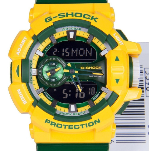 Reloj Casio G-shock Ga 400cs 9adr Verde Y Amarillo Sumergibl