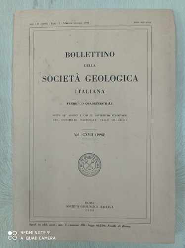 Bolletino Della Societa Geológica Italiana Volumen 117/2