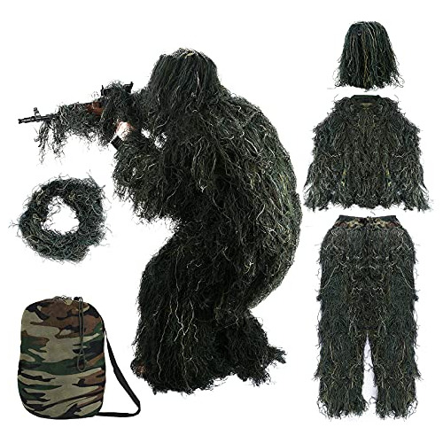 Traje Ghillie 5 1 Caza Al Aire Libre, Incluye Chaqueta,...