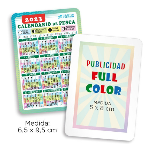Imagen 2 de 4 de Almanaque Bolsillo Calendario De Pesca C/publicidad X100u.