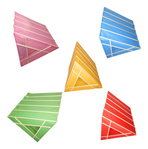 Set X25 Lampara China Papel Arroz Triangular Colores 30cm