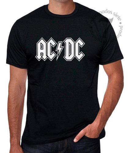 Polera Manga Corta Hombre Banda Musical Ac Dc Rock