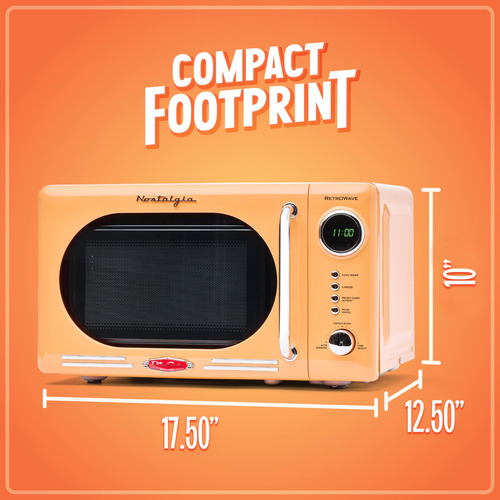 Horno Microondas Retro Compacto 0.7 Pies 700w Color Naranja