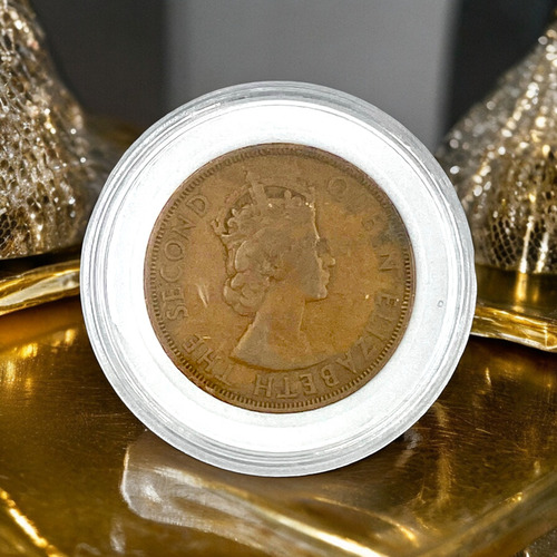 Antigua Moneda Estados Del Caribe Oriental D 2 Centavos 1955 (Usado)