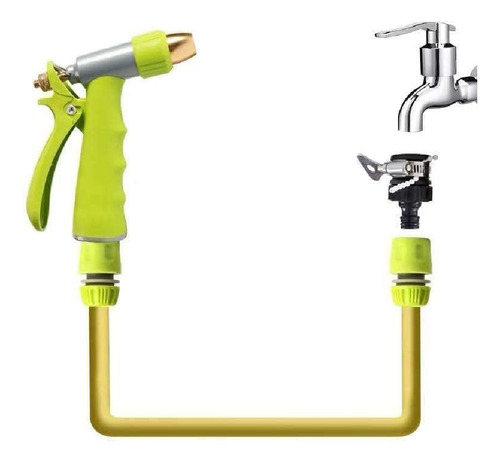 Kit Boquillas Ajustable Alta Presion Conector Para Manguera Verde Lima